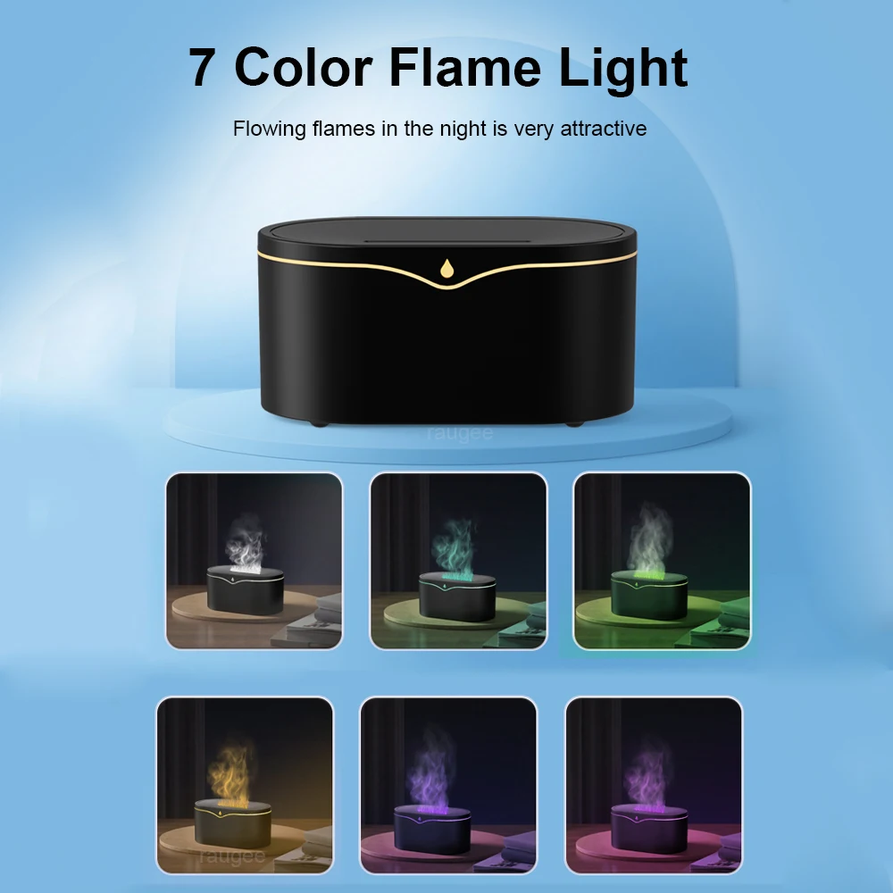 Compact Flame Aroma Diffuser and USB Cool Mist Humidifier