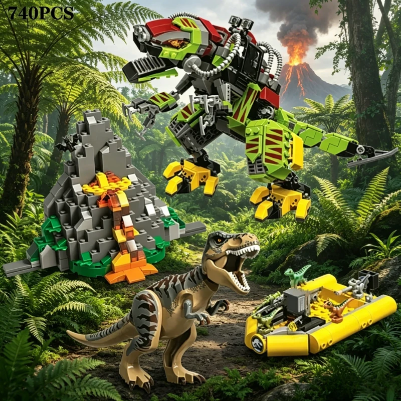 2026 NEU Dinosaurier-Welt-Serie 75938 Tyrannosaurus Rex vs. Mecha-Dinosaurier Kleiner Velociraptor Großes Flucht-Abenteuer Kinderspielzeug Geschenk