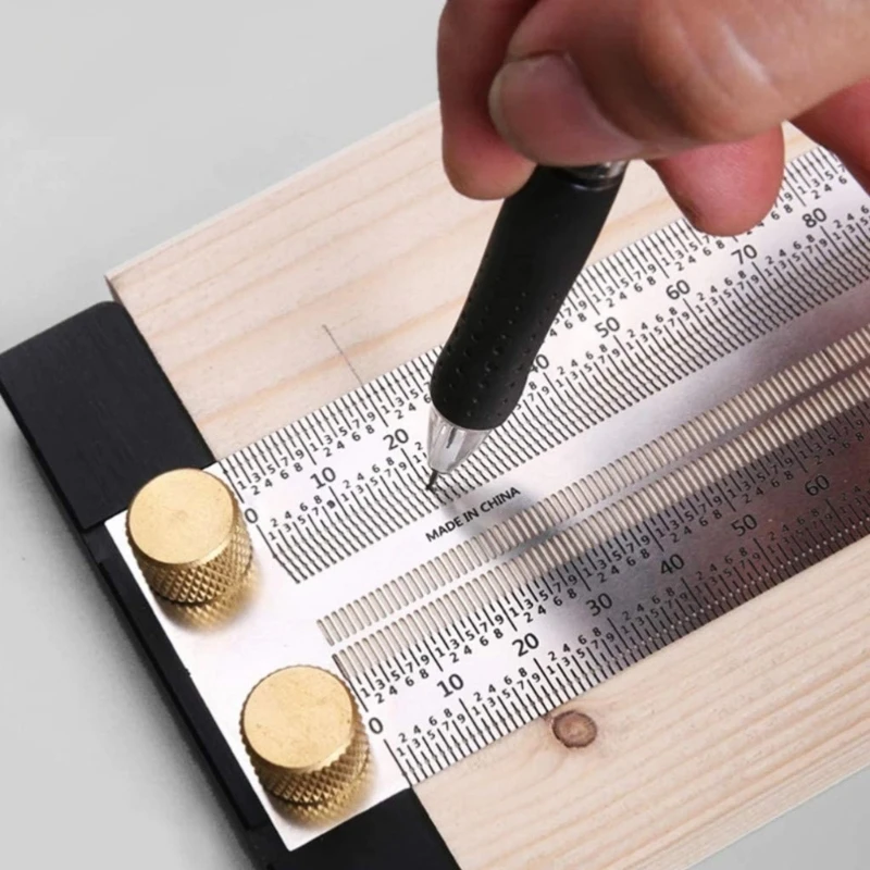 Woodworking Tools T-Square,Stainless Steel Positioning Scribing Gauge Dropship