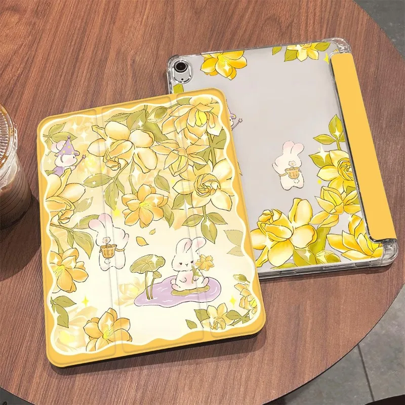Yellow Floral Tablet Case Cover