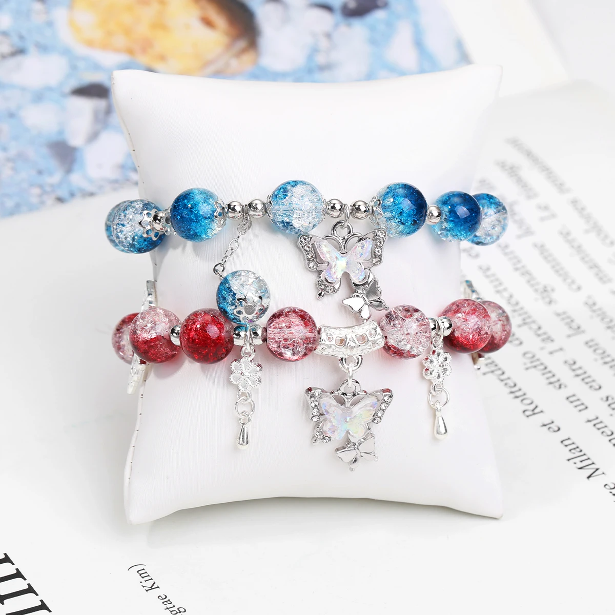 Elegant Butterfly Beaded Bracelet - Charming Jewelry Gift