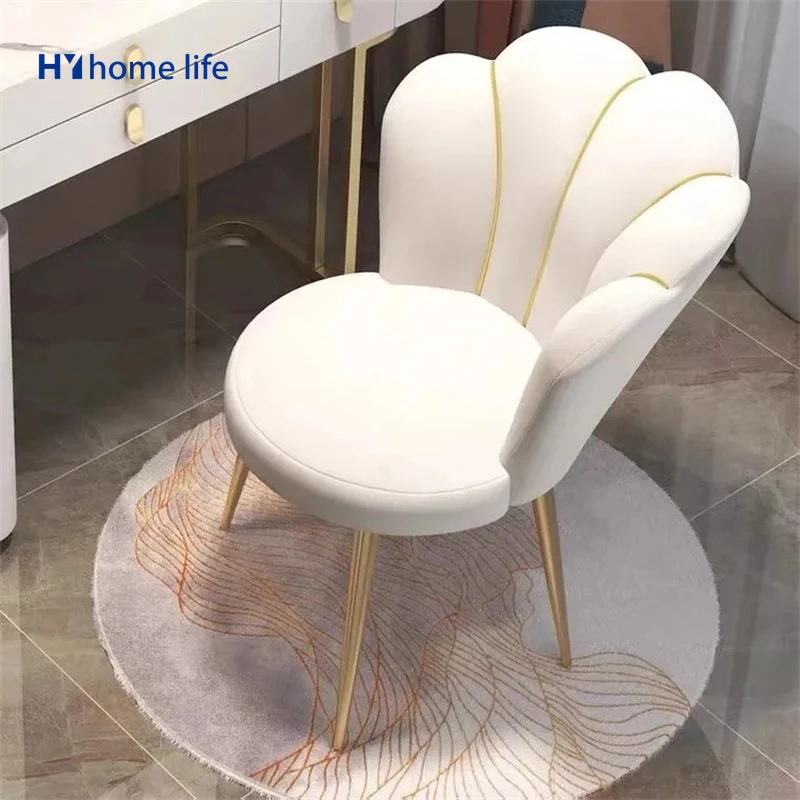 

HY Dining Room Chairs Bedroom Velvet Dressing Up Makeup Chair Light Luxury Living Room Kitchen Dining Chairs for Home Furniture