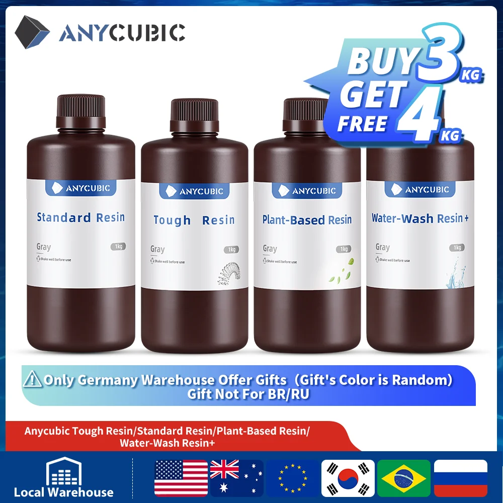 Anycubic Resina Liquida Stampante 3D Resina 405Nm Resina Uv Lavaggio Ad Acqua Eco Resina Per Sla Lcd Stampante 3D Resistente Materiale Di Stampa 3D