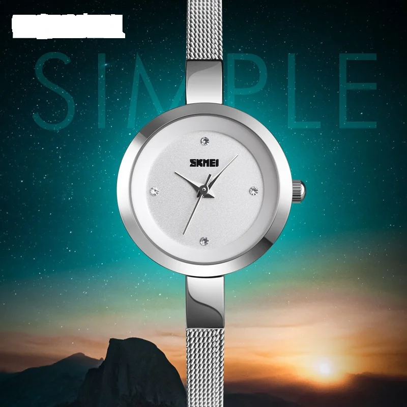 Fashion Simple Style Luxury Quartz Ladies Watch Thin Stainless Steel Band Waterproof Women Female Wristwatches