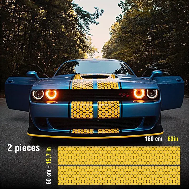 

HONEY Comb Racing Stripes Dual 10" For Dodge Charger With Trim Package Charger GT, SRT, Scatpack, Hellcat Car Decals Dodge