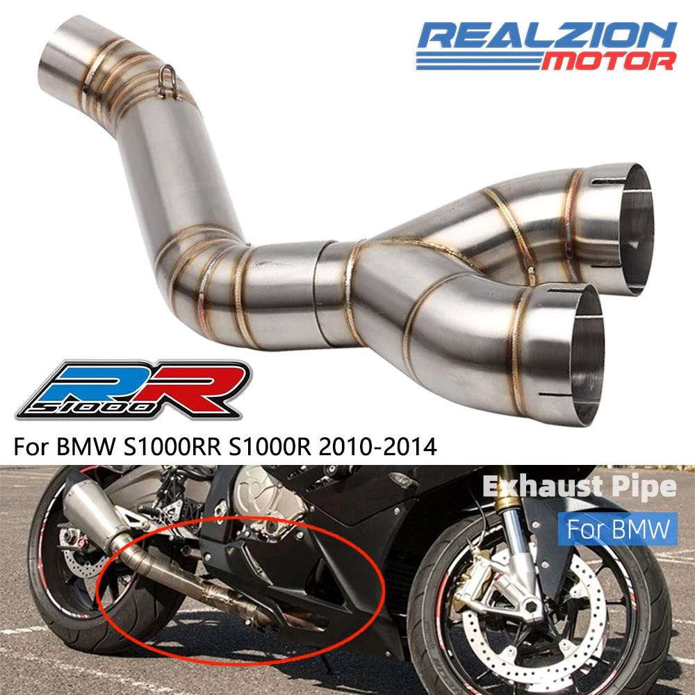 thumbnail image 2 of For Yamaha FZ6 FZ6-N 2004 2005 2006 2007 2008 2009 Qiilu Motorcycle Slip On Exhat Middle Pipe Connector 51mm Exhat Mid Pipe Link Pipe Tube Stainless Steel 2 of 9
