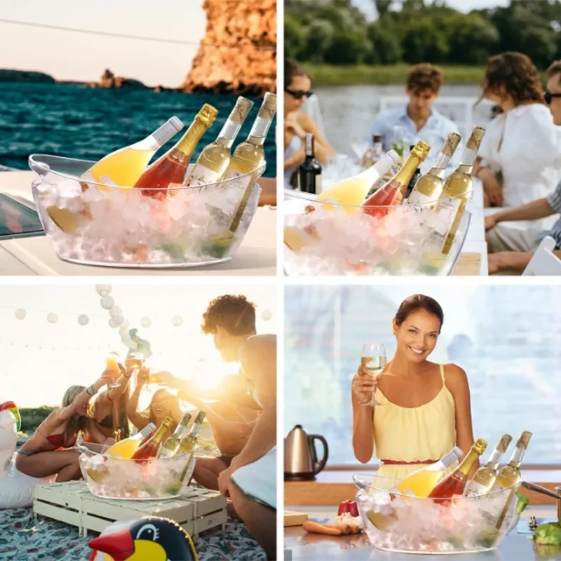 Hot 5LTransparent Ice Cube Storage Bucket Beer Wine Bucket Bar Ice Bucket Container Champagne Can Wine Champagne Beer Chiller