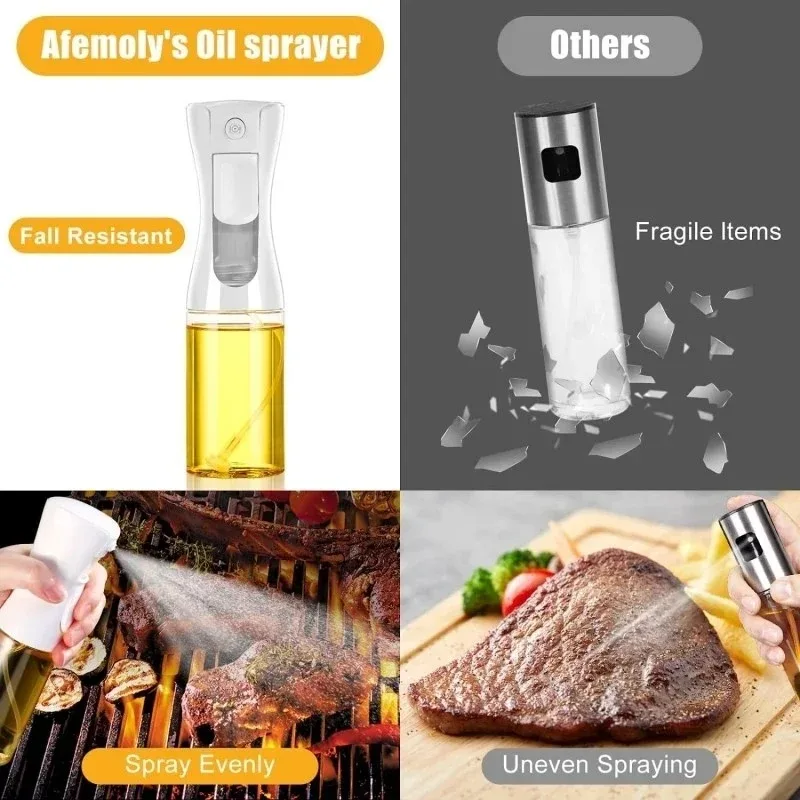 Multipurpose oil spray bottle cooking grilling 200ml 300ml glass sprayer dispenser dropper bottle spray bottle refillable spray bottle dropper bottle
