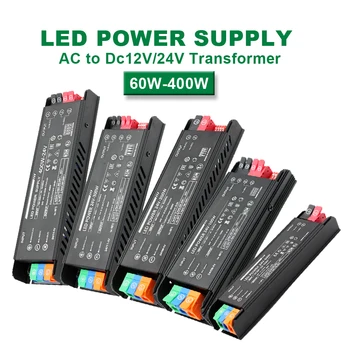 แหล่งจ่ายไฟ LED แบบสวิตชิ่ง AV เป็น DC 12V หรือ 24V กำลังไฟ 60W, 100W, 200W, 300W, 400W 1