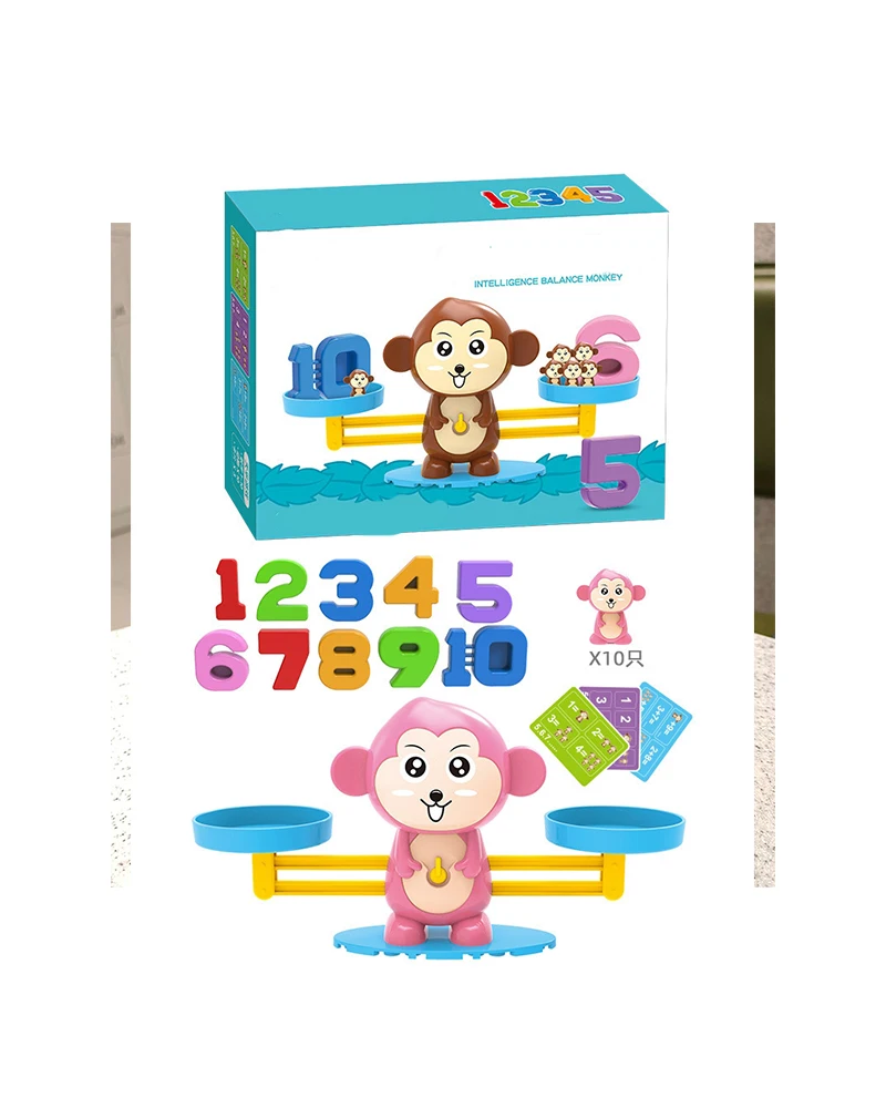 Children's Monkey Balance Scale Game Toy Math Number Toy Digital Balance Scale Board Game Education Learning Counting Toy 3