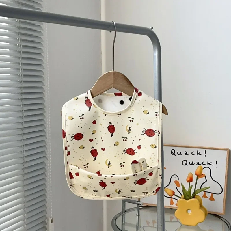 A-Class Baby Bibs Waterproof PU Drool Bibs with Big Pocket Cute Rabbit Ear Designs for 1-3 Year Olds