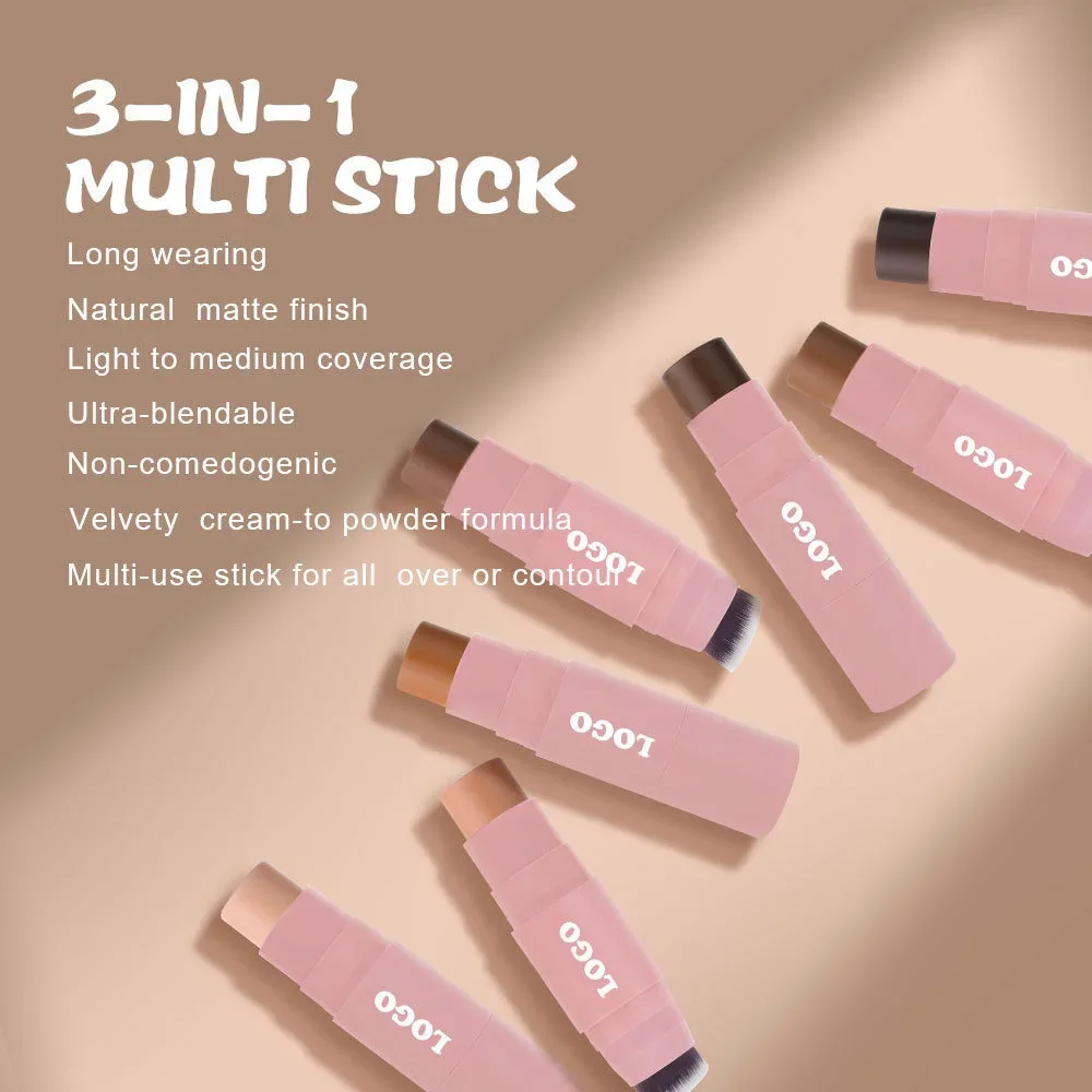 Double Head Multi-function Concealer Contour Stick Private Label Full Coverage Waterproof Brighten Custom Logo Makeup Wholesale 4