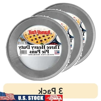 9-Inch Aluminum Pie Pans (3-Pack) – Heavy Duty, Disposable, Eco-Friendly 1