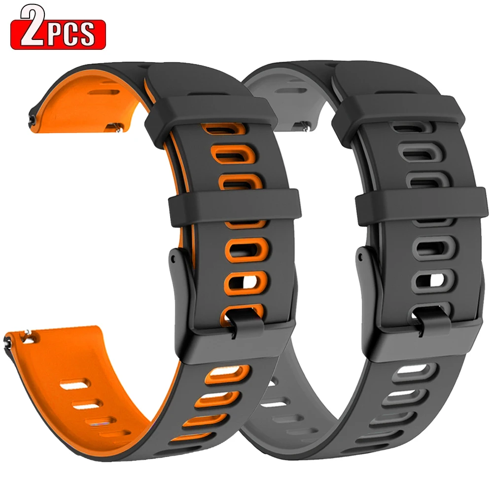 Two-Tone Silicone Sport Watch Strap - Premium Adjustable Bracelet Belt