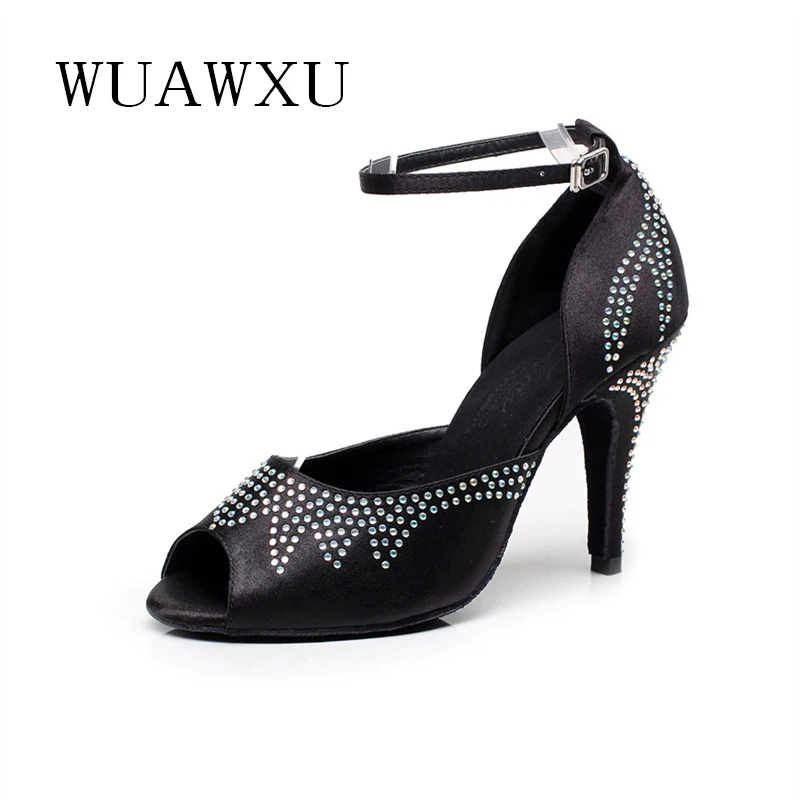 NATASHALatindanceshoesBlackdiamondinlaiddanceshoesPinkhigh