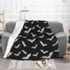 Bats Pattern Throw Blanket Halloween Goth Fleece Flannel Lightweight Blankets for Home Office Couch Bed Sofa Car All Season 4