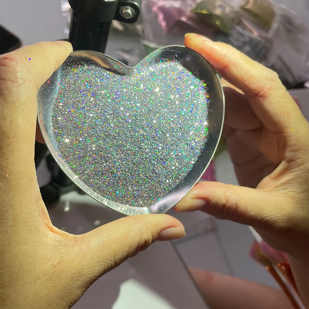 네일 레이저 파우더용 은빛 벌크 글리터, 0.2mm 매직 미러, 무지개 빛깔 안료 1/128, 초박형 더스트 플레이크 매니큐어 장식, 50g