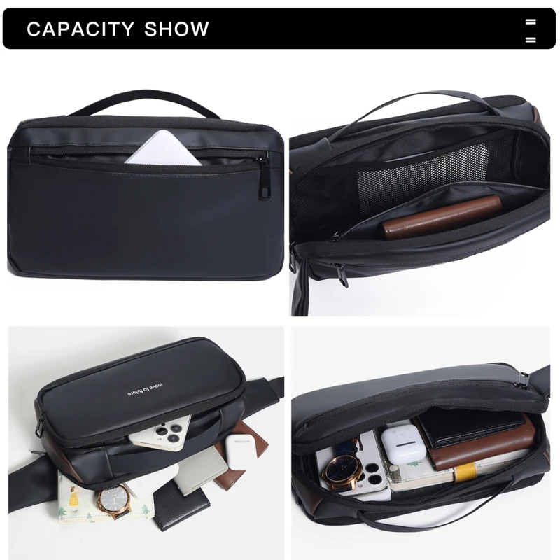 Large capacity men's Cross waist bag Commuter Bag leisure chest bag men's messenger bag men's motorcycle sports shoulder bag