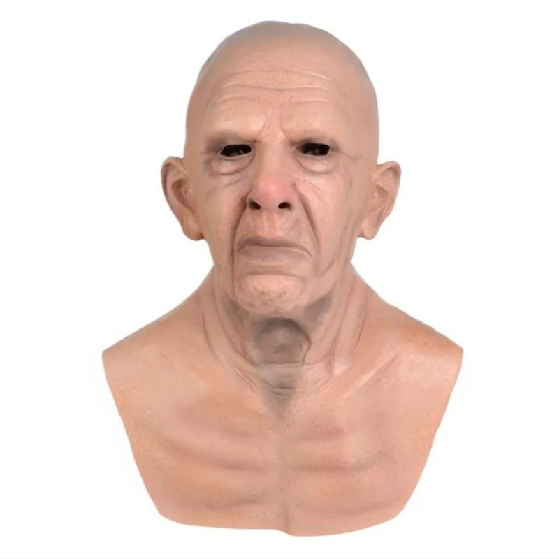 3 Oude mannen gezichtsbedekking,Enge hoofddeksel voor Halloween-kostuum voor heren - Halloween Horror Oude Man Hoofddeksel, Grappige Halloween Props voor Maskerade, School Dress Up Bexdug