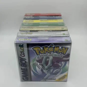 Pokemon Series Blue Crystal Gold Green Red Silver Yellow ESP Version GBC Game in Box for 16 Bit Video Game Cartridge No Manual 1
