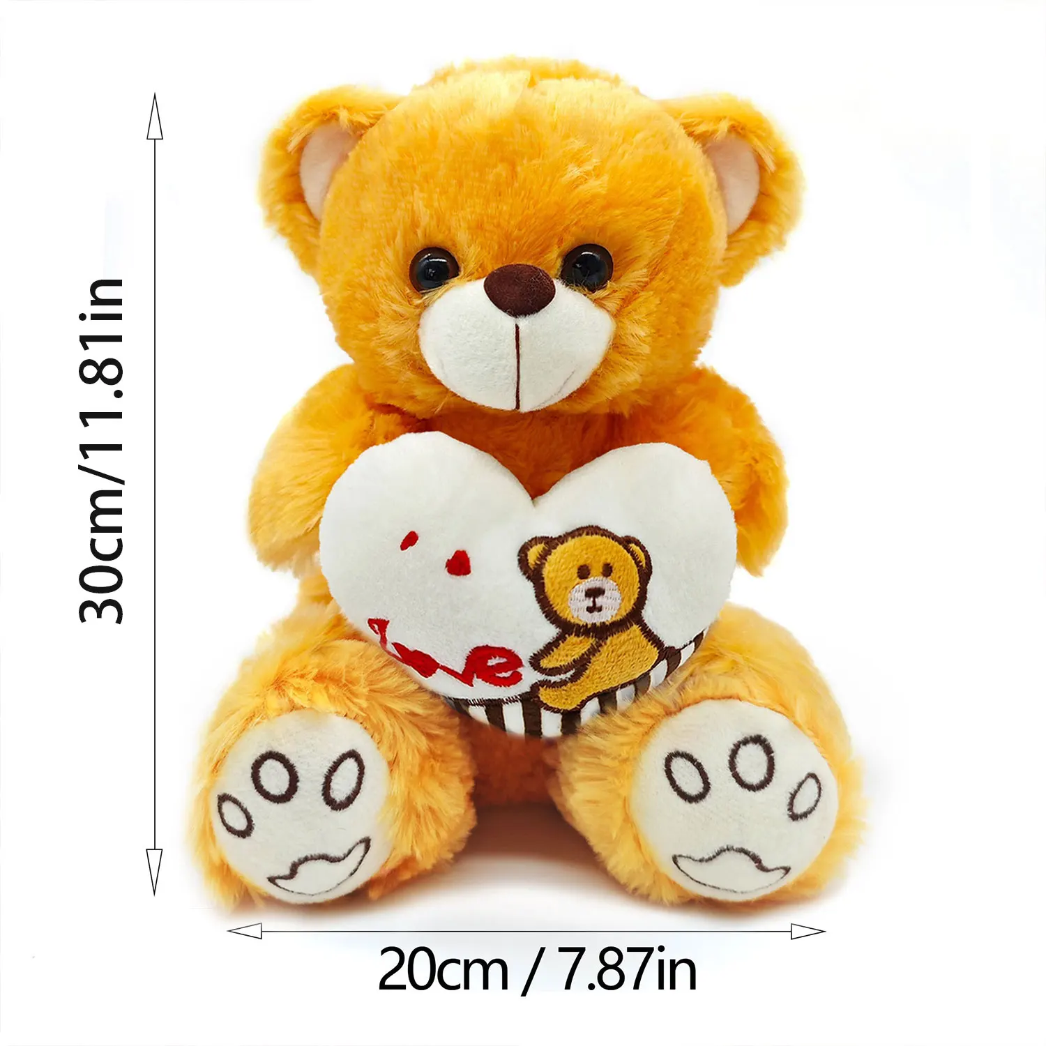 25cm Cute Plush Doll Bear with Love Say what you want to say to sleep pillow doll Wedding Party Decoration Birthday Gift 6
