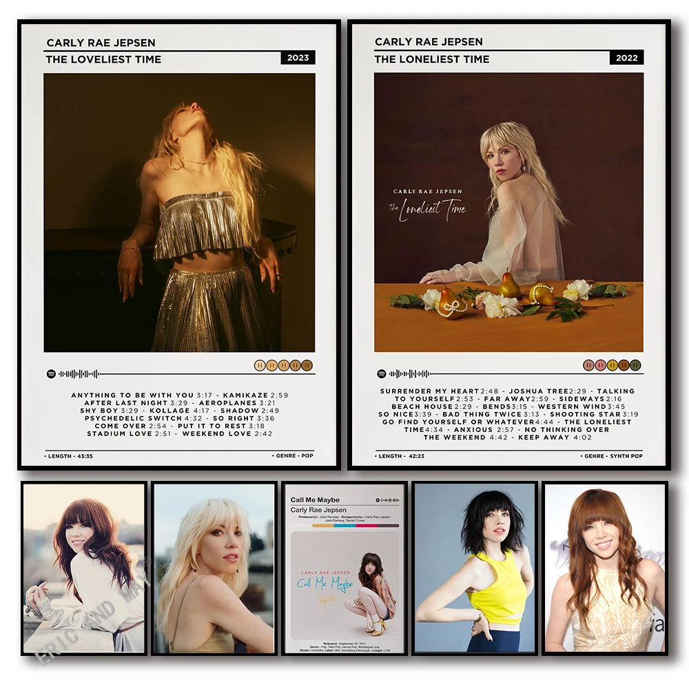 

Carly Pop Singer Rae Jepsen Posters 2023 Music Album The Loveliest Time Pictures Room Wall Canvas Print Aesthetic Art Home Decor