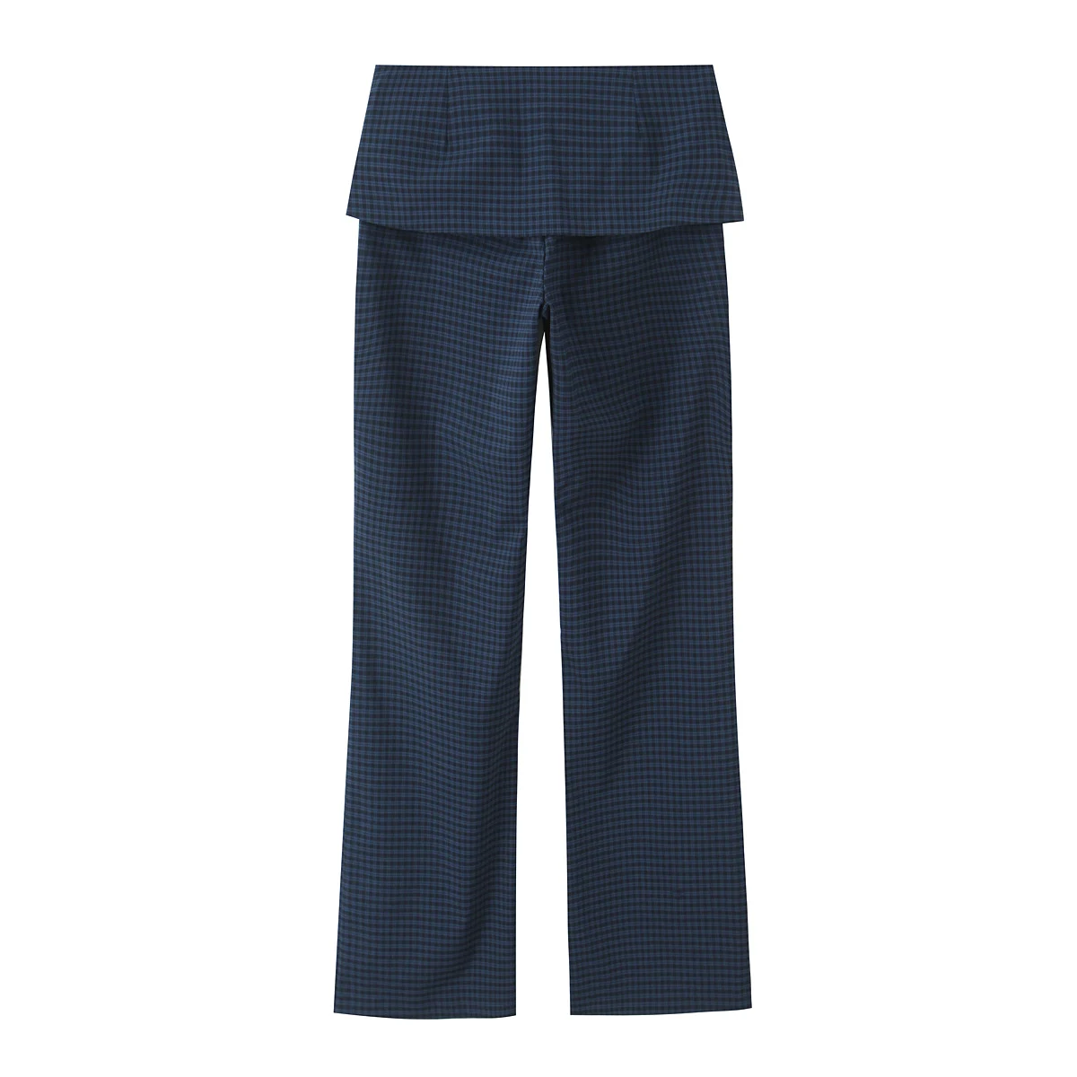 Women Vintage Casual Grid Long Pants Female Zipper Straight Loose Pants Fashion Spring Autumn Daily Commute Trousers Streetwear