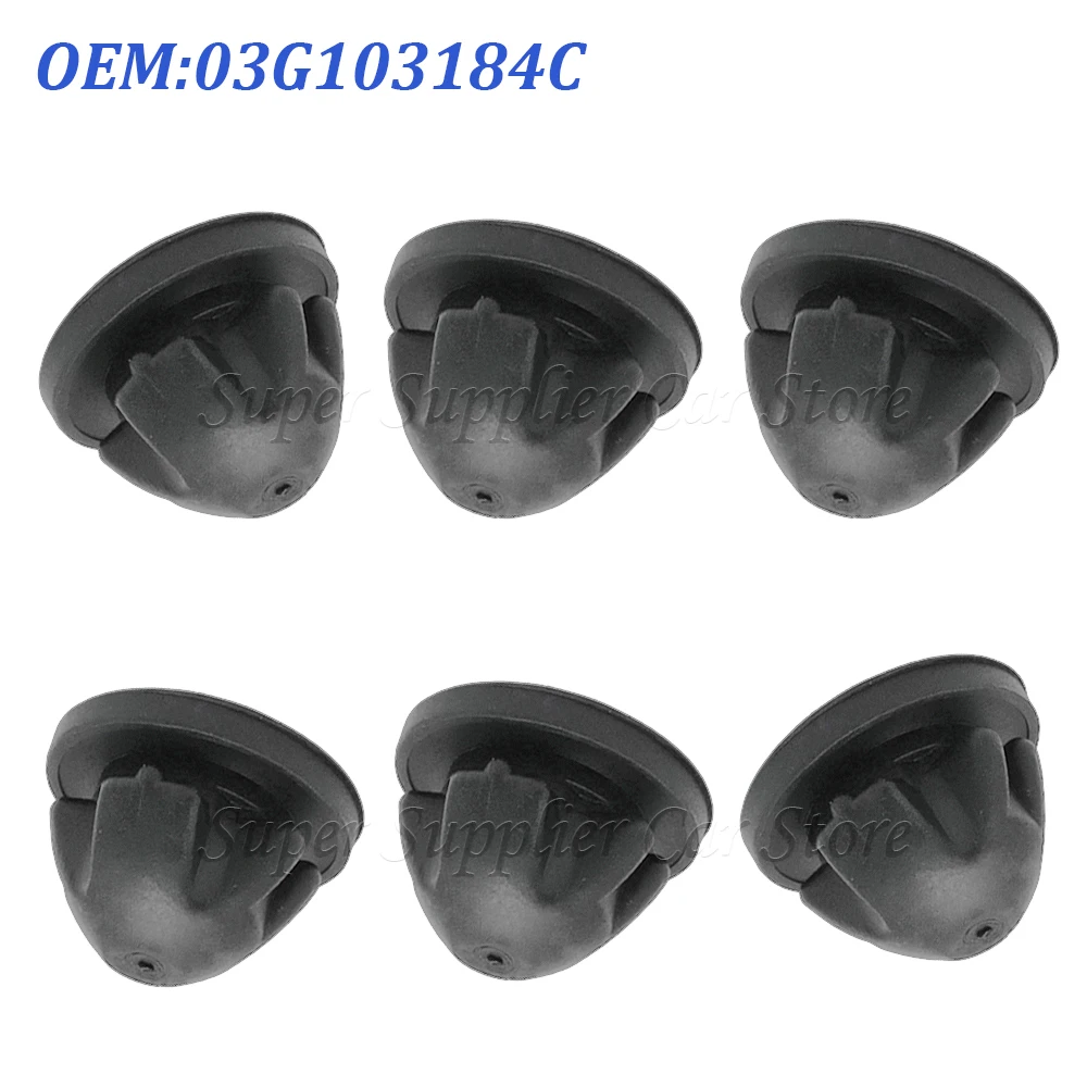 Engine Cover Grommet 03G103184C 6Pcs Car Engine Cover Grommet Rubber Trim Engine Top Cover Trim Rubber Mount Grommet For A3 8P1 2.0 1968 Ccm