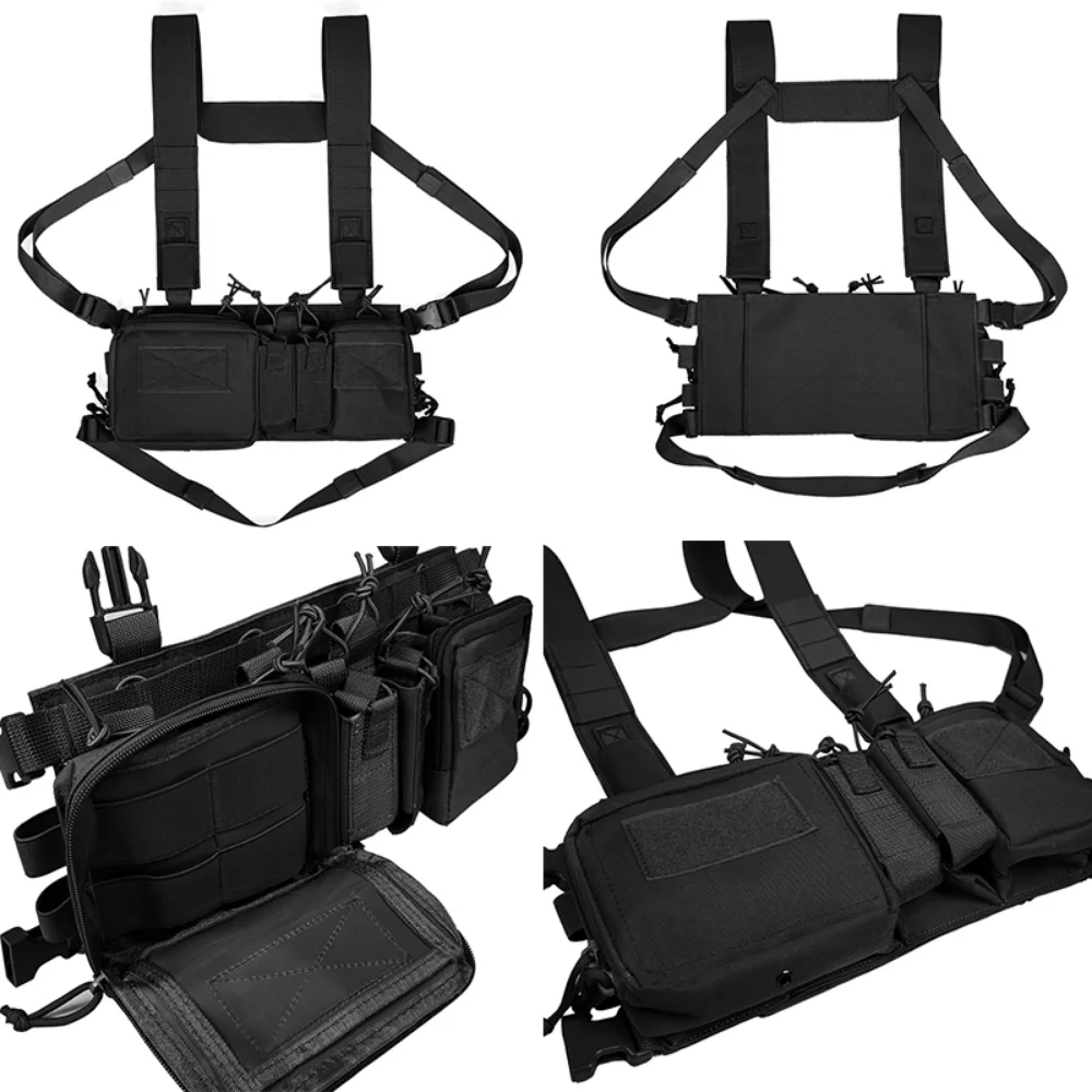 Peito Rig Airsoft Tactical Vest Pacote Militar Revista Bolsa Coldre Sistema Molle Cintura Homens Nylon CS Match Wargame Tactical Gear