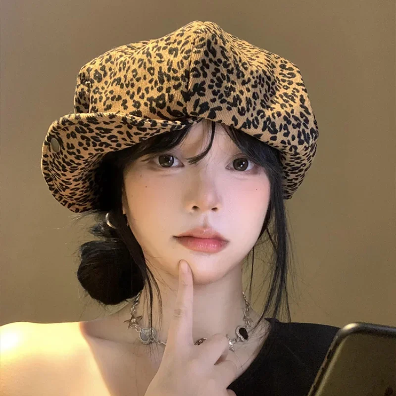 帽子 OLD STANDARDS - ANIMAL BIG BERET Leopard Women's Beret
