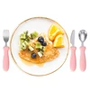Free Customized Baby Name New Design Newborn Feeding Stainless Steel Cutlery Kids Training Fork Spoon Knife Children's Tableware 5