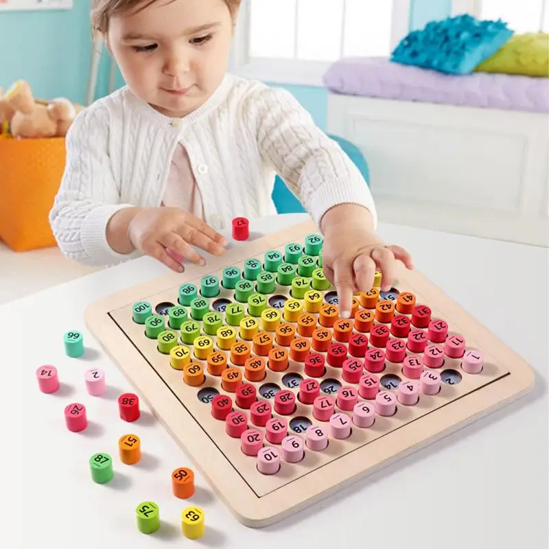 Montessori Hundred Number Board 1 To 100 Numbers Continuous Board Children Mathematical Thinking Aids Toddlers Educational Toys