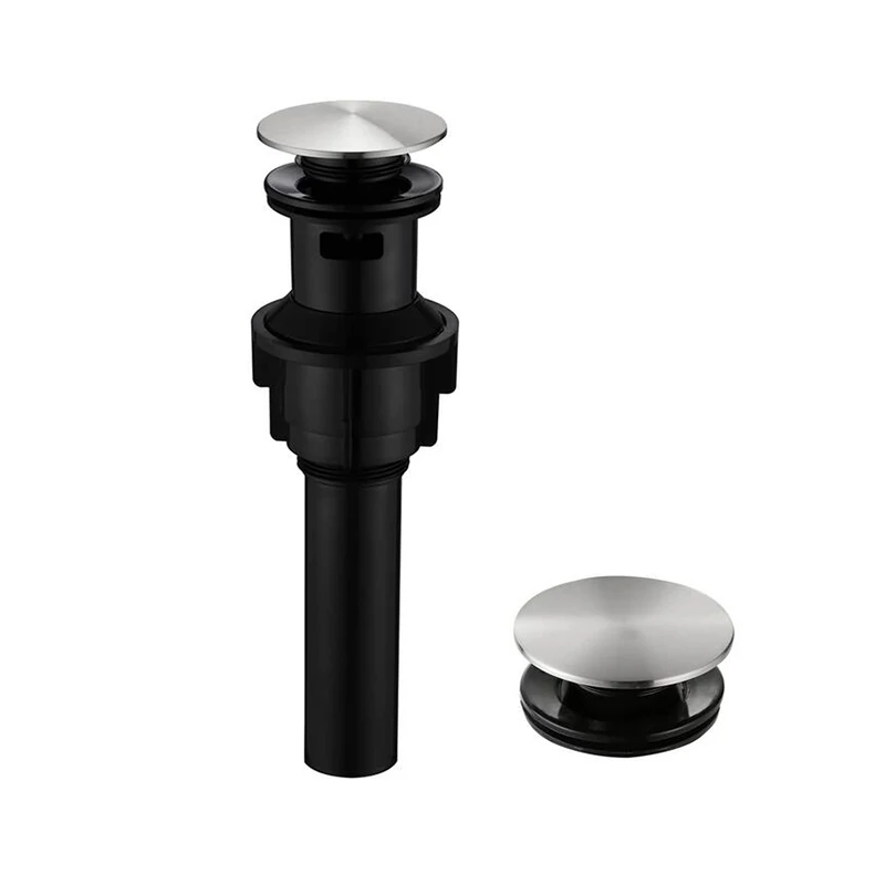 Pop Up Drain Stopper with Overflow, Push and Seal Pop Up Drain Stopper