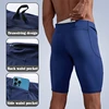 Men's Marathon Running Training Compression Shorts Quick Dry Sports Jogging Tights Fitnes Waist Belt Bag Shorts Sportwear Male 1