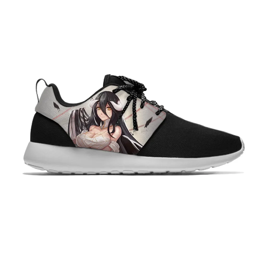 Japanese Anime Manga Cartoon Comic Overlord Albedo Sport Running Shoes Casual Breathable Lightweight 3D Print Men Women Sneakers