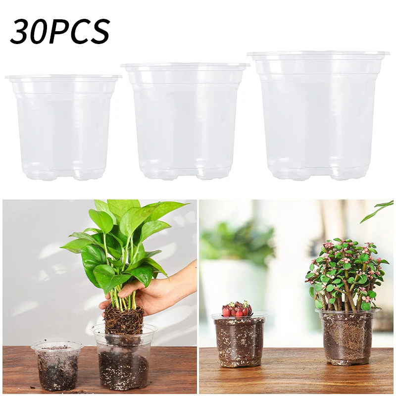 Description Picture 6 of item10/30Pcs Transparent Flowerpot Thickened Plant Nursery Pot Seedling Cup Gardening Transplantation Potted Flower Pot Planters