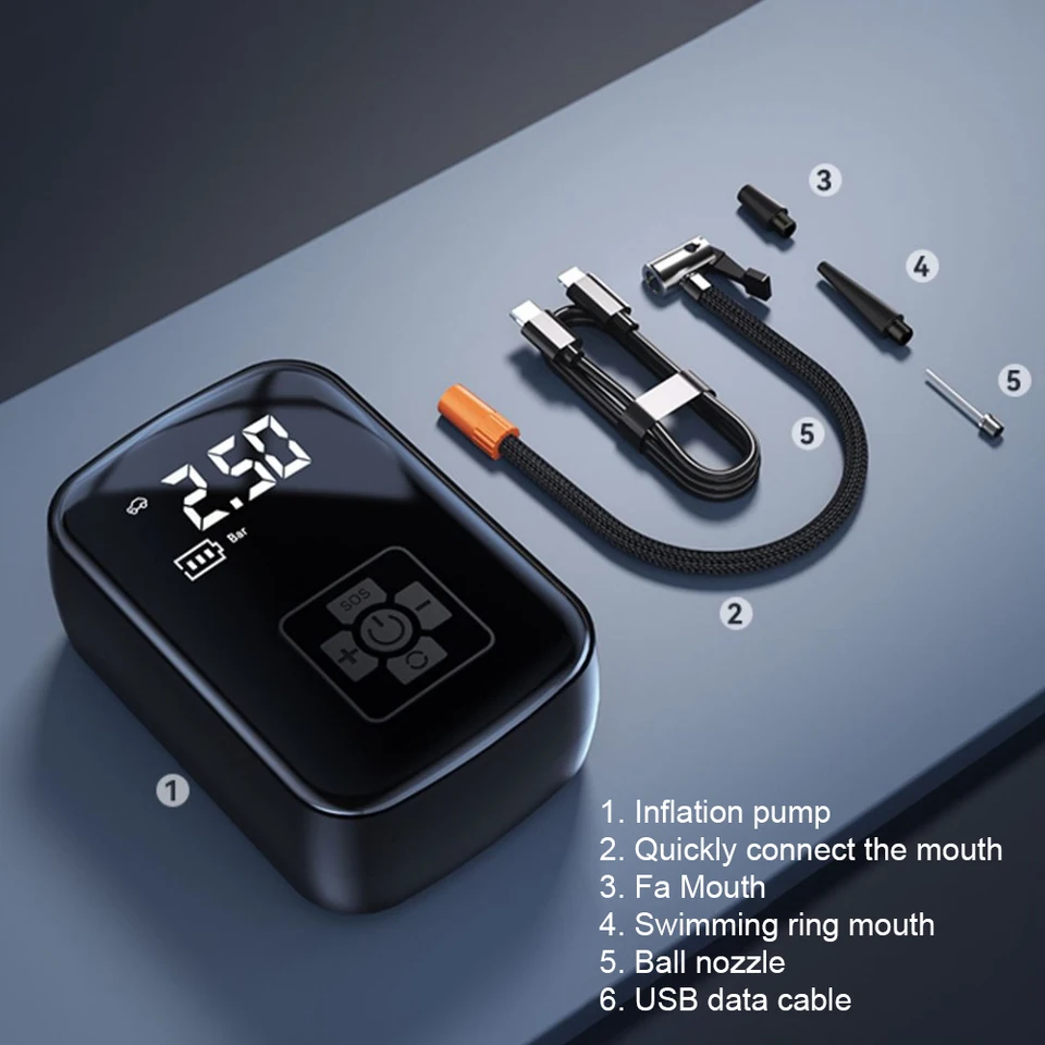 LED ������ �ִ� �޴�� ���� �����, ������ Ÿ�̾�, �౸, �󱸿�, 150 PSI, 3600mAh ���͸�