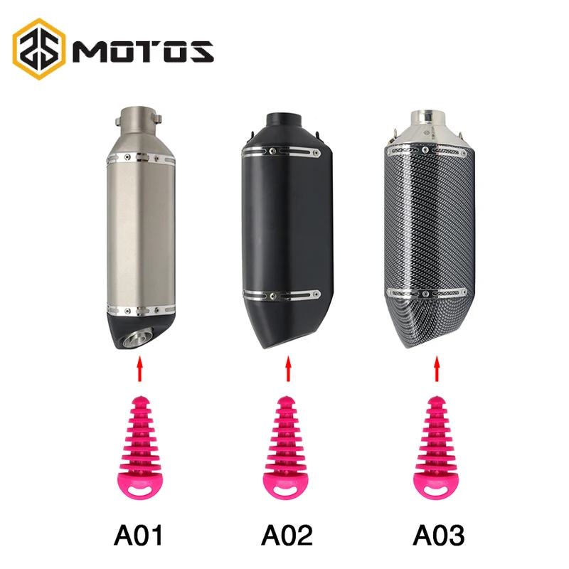 

ZS MOTOS Universal 51mm Motorcycle Exhaust Pipe Muffler With Tailpipe Plug Waterproof Plug For Yamaha For Honda Motorcycle Parts