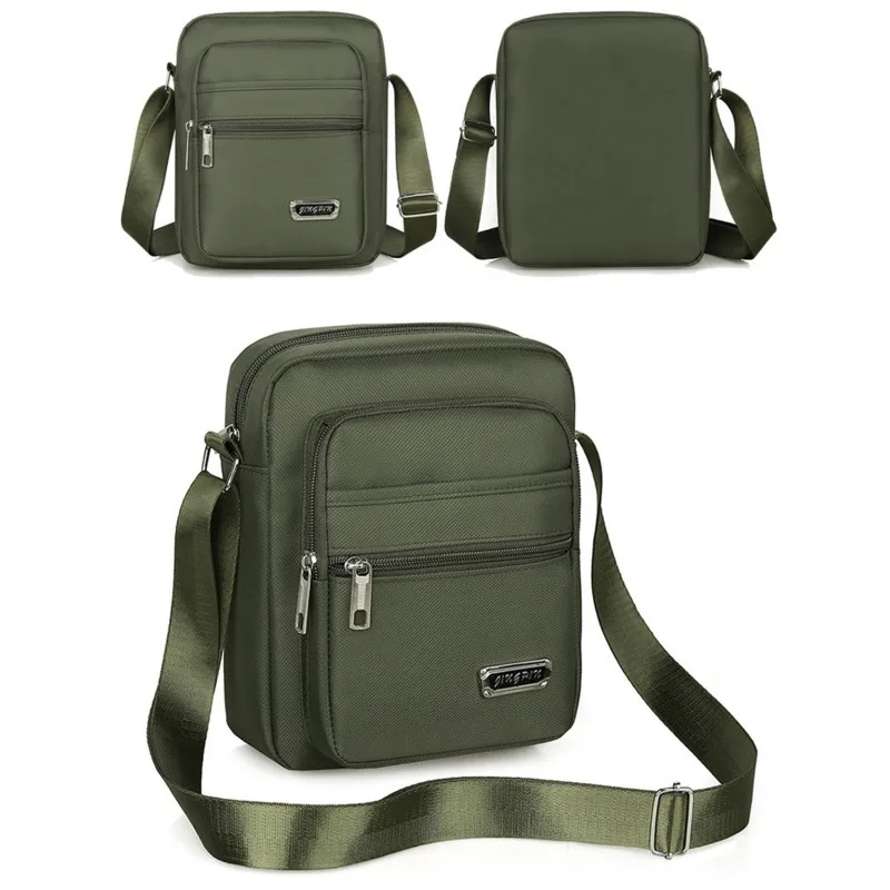 Men's Nylon Shoulder Bag Business Leisure Large Capacity Portable Handbag Multi Layer Waterproof Summer Male's Crossbody Bags