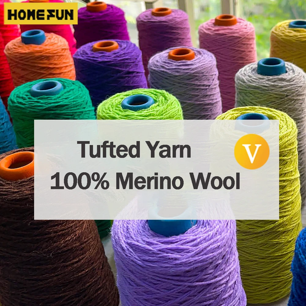 

500g Tufted Yarn 100% Merino Wool Yarn For Tufting Gun 6 Strands Wool Yarn For DIY Rug Making Tufting Gun Weaving Knitting Yarn