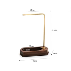 Walnut & Metal Minimalist Jewelry Stand - Durable Organizer for Earrings and Necklaces (L with Hole)