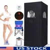 Portable Sauna Box Tent 3L 1100W Home Spa Full Body Detox Foot Massager LED Light Control Rust-proof Stainless Steel Steam 1