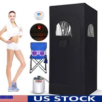 Portable Sauna Box Tent 3L 1100W Home Spa Full Body Detox Foot Massager LED Light Control Rust-proof Stainless Steel Steam 1