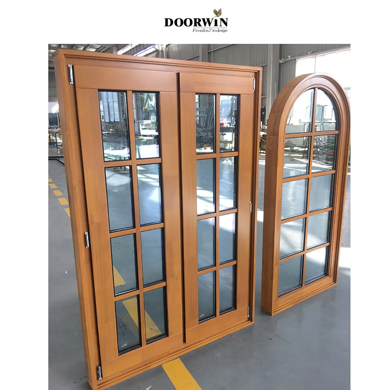

California Balcony Aluminum Timber Casement Window With Grill Design With Fly Screen