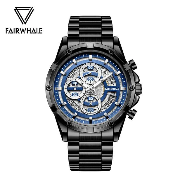 Luxury Watch For Men Brand Mark Fairwhale Automatic Date Stainless Steel Clock Fashion Multifunctional Quartz Wristwatch Man Hot
