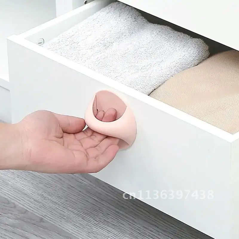 Round Self-adhesive Seamless Door Handle Sticky Handle for Cupboards Window Drawers Wardrobe Handles Balcony Glass Sliding