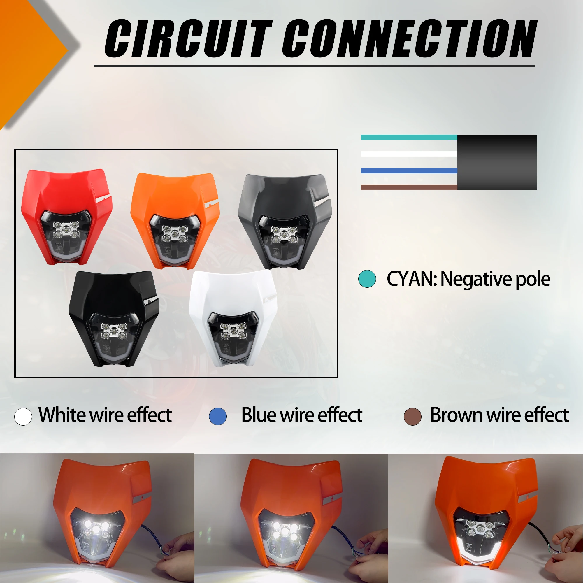 Motorcycle Headlight For KTM LED Supermoto High Low Beam EXC XC SX MX XC 125 250 300 450 Enduro Motocross