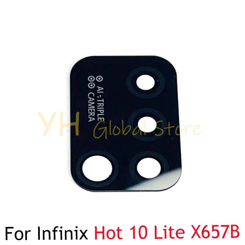 50PCS For Infinix Hot 10 10T 10S 10i 11 11S NFC 2022 Lite Play X682B X689 X659B X662 X6812 Rear Back Camera Glass Lens With Glue