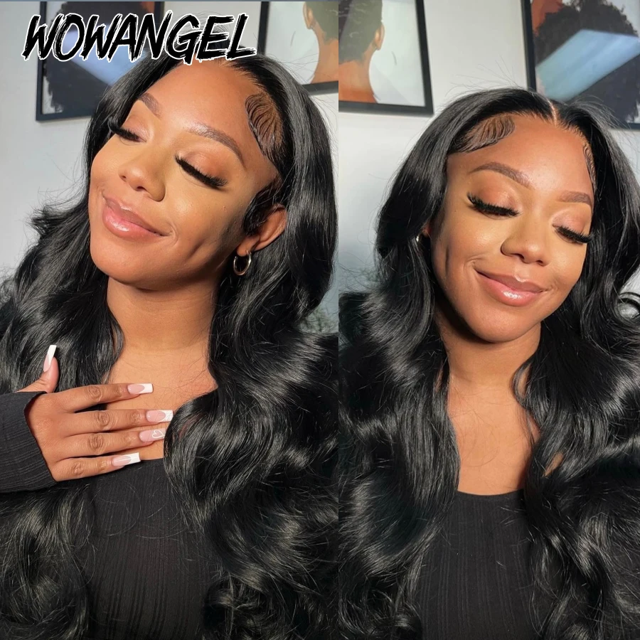 Wow Angel Jet Black 250% 13x4 HD Lace Full Frontal Human 