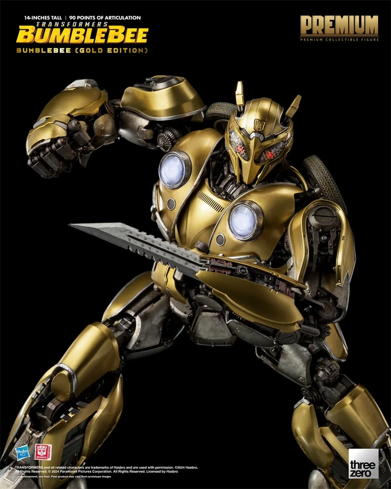 In Stock】Threezero Transformers Premium Bumblebee Gold